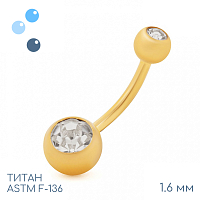 Банан Gold 2 Gem Crystal 1.6 мм (14 G)
